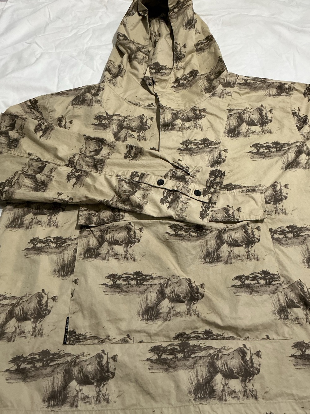 Vintage Ecko Unltd All Over Rhino Print Anorak Jacket 3XL